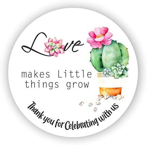 Let Love Grow Party Favors Stickers - Succulent Baby Shower labels - Seed Favor Stickers - Wedding Favor labels - Driving by Birthday Party Favor Stickers - Set of 40 stickers in Saudi Arabia