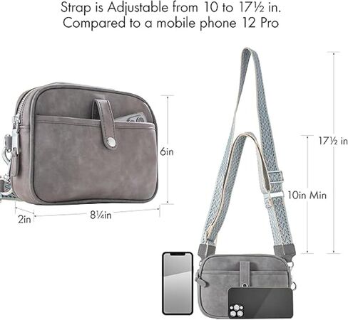 حقائب كروس فاني باك من بلوسوم للنساء، محفظة كروس مع حزام جيتار، حقائب كروس فاني للنساء، محفظة حزام جيتار كروس، حقيبة فاني جلدية للنساء، (رمادي)... in Kuwait