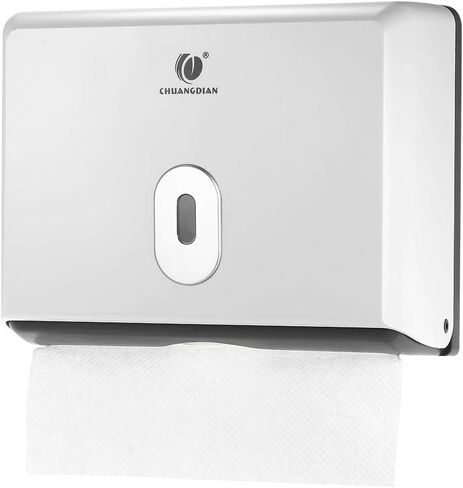 Commercial Toilet Tissue Dispenser, Paper Towel Dispenser, Wall-Mounted Bathroom Tissue Dispenser Tissue Box Holder for Multifold Paper Towels, Silver in Kuwait