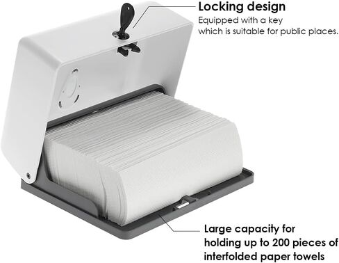 Commercial Toilet Tissue Dispenser, Paper Towel Dispenser, Wall-Mounted Bathroom Tissue Dispenser Tissue Box Holder for Multifold Paper Towels, Silver in Kuwait