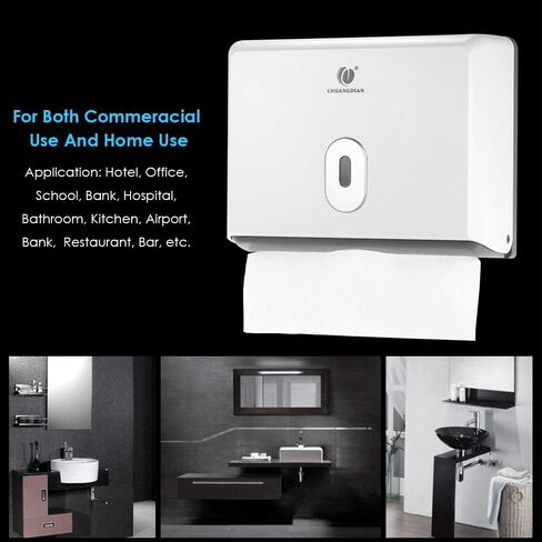 Commercial Toilet Tissue Dispenser, Paper Towel Dispenser, Wall-Mounted Bathroom Tissue Dispenser Tissue Box Holder for Multifold Paper Towels, Silver in Kuwait