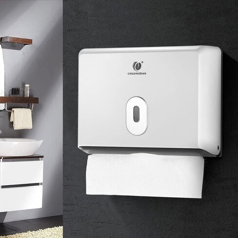 Commercial Toilet Tissue Dispenser, Paper Towel Dispenser, Wall-Mounted Bathroom Tissue Dispenser Tissue Box Holder for Multifold Paper Towels, Silver in Kuwait