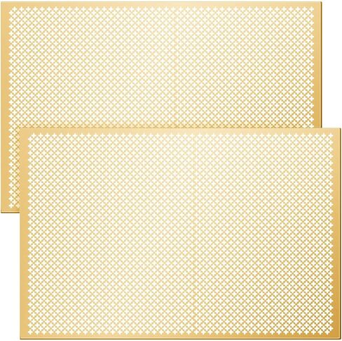 Gisafai 2 Pcs Cloverleaf Aluminum Sheet 2 Feet by 3 Feet Perforated Metal Sheets 0.02 Inch Thick Metal Mesh Sheet Decorative Sheet Metal Decorative Aluminum Sheet for Indoor Outdoor, Silver in Kuwait