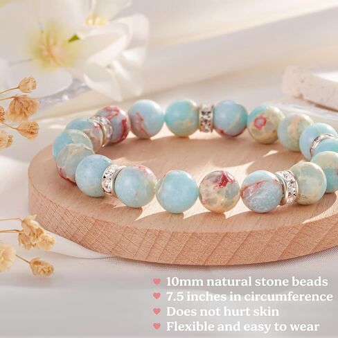 سوار شفاء للحماية من Seyaa مقاس 10 مم مصنوع يدويًا من الخرز سوار حماية من الكريستال العلاجي يجلب الحظ والازدهار والسعادة، مع بطاقة اقتباسات in Kuwait