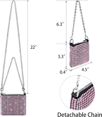 حقيبة مسائية صغيرة من NEWROGENG مرصعة بحجر الراين، محافظ للحفلات المسائية للنساء حقيبة يد صغيرة تمر بالجسم in Kuwait