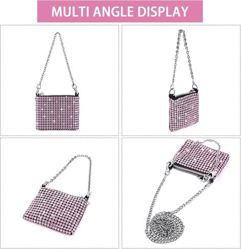 حقيبة مسائية صغيرة من NEWROGENG مرصعة بحجر الراين، محافظ للحفلات المسائية للنساء حقيبة يد صغيرة تمر بالجسم in Kuwait