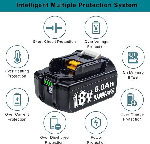 DTK 6.2Ah Battery Replacement for Ryobi 18V ONE+ Plus P102 P103 P104 P105 P107 P108 P109 P122 Cordless Power Tools in Saudi Arabia
