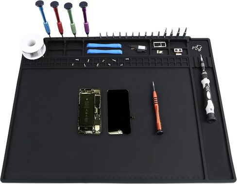 Anti Static Mat, HPFIX ESD Mat Heat Resistant with Grounding Wire, Grounding Plug, and ESD Wristband, Silicone Repair Mat for Computer, PC Building, Eelectronics in Kuwait