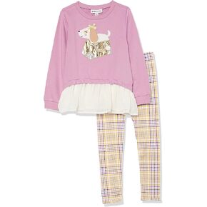 Kids Headquarters Girls 2 Pieces Legging Set, Deep Lake/Print, 6 US