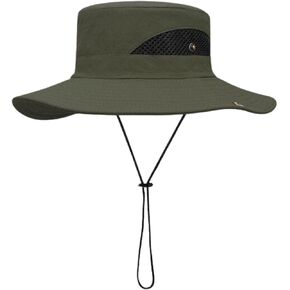 Sun Hat for Men Super Wide Brim Bucket Hat UPF50+ Waterproof Sun Hat for Fishing, Hiking, Camping