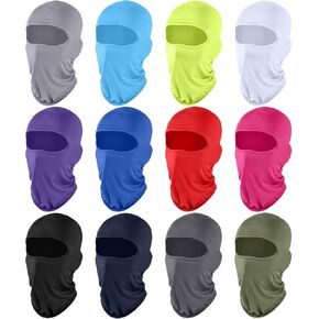 12 Pieces Sun Protection Balaclava Full Face Cover Sun UV Protection Face Protective Cover for Outdoor Sports (Black,Classic Style)