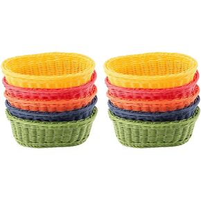 TableCraft Products HM1175A Basket, Assorted, PP, Round, 8.25" x 3.25" (Pack of 5)