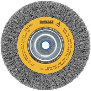 DEWALT Wire Wheel, 8-Inch, Crimped, 5/8-Inch Arbor, Wide Face, .014-Inch (DW4907)