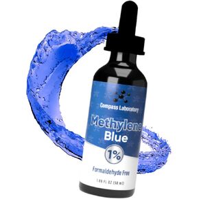 Methylene Blue 1% Compass Laboratory |USP-Grade Methylthioninium Chloride Liquid | High Purity Dietary Supplement for Brain Function & Cognitive Health | No Formaldehyde (1) 50ml Glass Dropper Bottle
