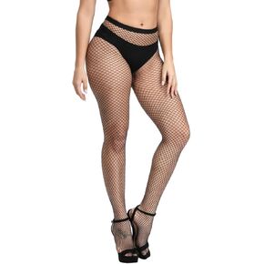 DRESHOW Fishnet Stockings Sexy Cross Tights Seamless Nylon Mesh Hollow Out Pantyhose Pack 4 4 Pair Pantyhoses: 4 Style Fishnet One Size