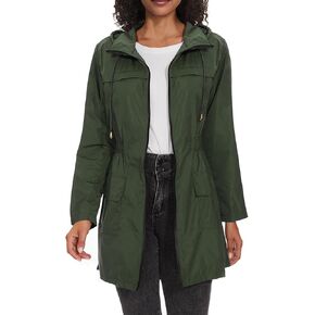 Durio Rain Jacket Women Rain Coat for Women Waterproof Raincoats for Women with Hood Lightweight Packable Windbreaker Jacket for Outdoor Travel Black X-Large