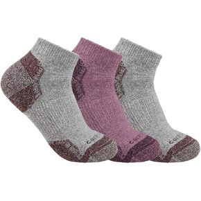 Carhartt Women's SL2623W Women's Lightweight Cotton Blend Low Cut Sock 3-Pack - Medium - Gray