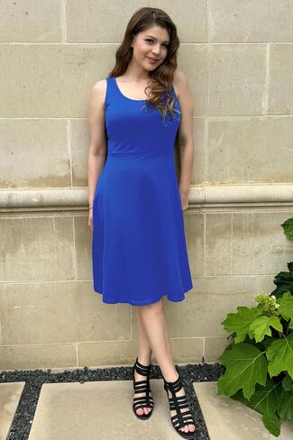 STYLEWORD Women's Summer Casual Sleeveless Scoop Neck Tank Dress A-Line Midi Sun Dresses in Kuwait