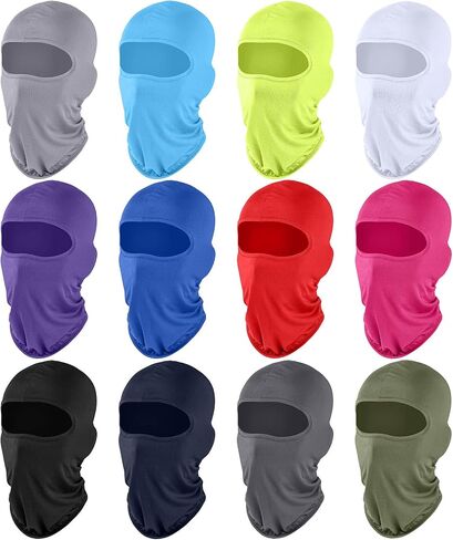 12 Pieces Sun Protection Balaclava Full Face Cover Sun UV Protection Face Protective Cover for Outdoor Sports (Black,Classic Style) in Saudi Arabia
