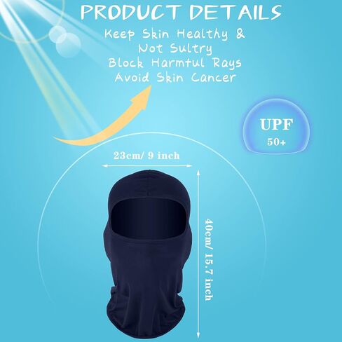 12 Pieces Sun Protection Balaclava Full Face Cover Sun UV Protection Face Protective Cover for Outdoor Sports (Black,Classic Style) in Saudi Arabia