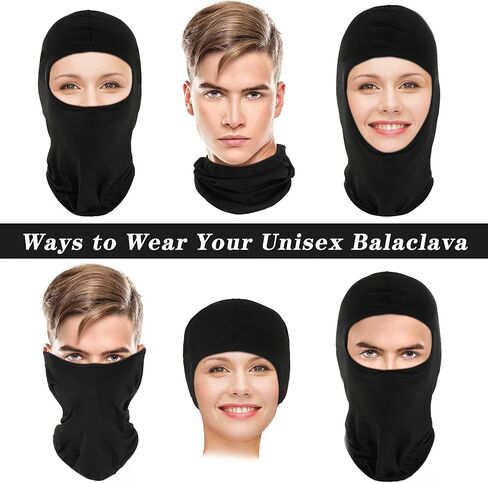 12 Pieces Sun Protection Balaclava Full Face Cover Sun UV Protection Face Protective Cover for Outdoor Sports (Black,Classic Style) in Saudi Arabia