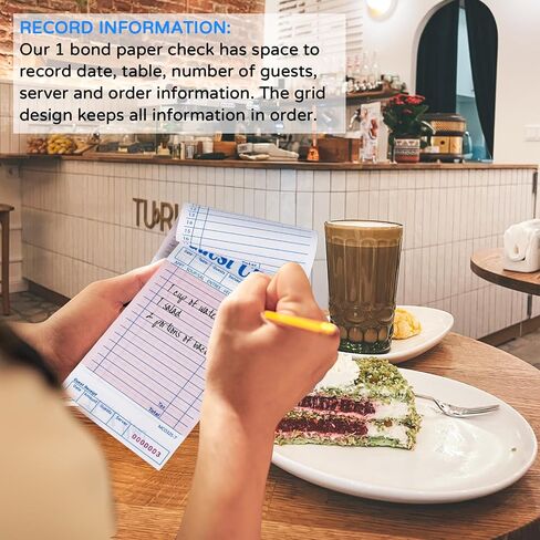 دفتر ملاحظات للضيوف من رسيبيو (عبوة من 15 قطعة) دفتر ملاحظات مرقمة، دفتر ملاحظات لطلب النادلة، دفتر ايصالات الطعام، 50 شيكا لكل وسادة، اجمالي 750 شيكا في المطاعم، ملحقات النادلة in Kuwait