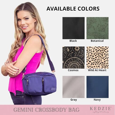 حقيبة كتف KEDZIE Gemini Crossbody مع حقيبة كتف بحزام قابل للإزالة للنساء والفتيات in Kuwait