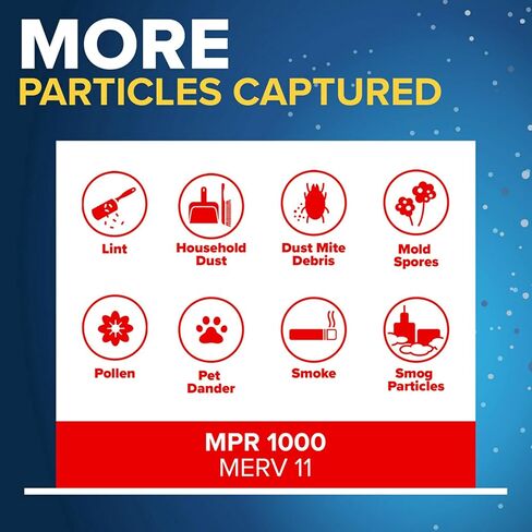 Filtrete 16x20x1 Air Filter, MPR 1000, MERV 11, Micro Allergen Defense 3-Month Pleated 1-Inch Air Filters, 2 Filters in Kuwait