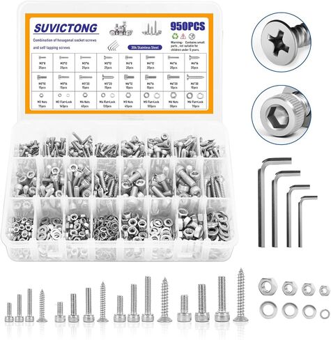 مجموعة براغي M3 1200 قطعة، برغي غطاء رأس المقبس للطابعة ثلاثية الأبعاد DIY، مجموعة متنوعة من صواميل ومسامير SUVICTONG M3، M3 x 6/8/10/12/16/18/20/25/30 مم مع مجموعة غسالة - أسود in Kuwait