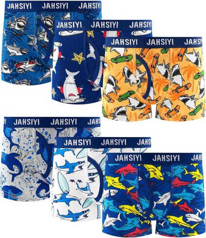 JAHSIYI 100% Cotton Boys Boxer Briefs Tagless Toddler Underwear (6-Pack) in Kuwait