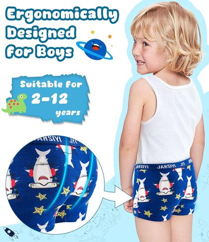 JAHSIYI 100% Cotton Boys Boxer Briefs Tagless Toddler Underwear (6-Pack) in Kuwait