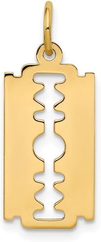 Auriga Fine Jewelry 14k Yellow Gold Polished Razor Blade Pendant for Men (L- 25 mm, W- 12 mm) in Saudi Arabia