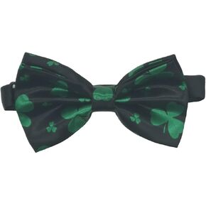JEWEKY St. Patrick's Day Bow Tie Clover Ties Adjustable Party Rave Clothing Accessory for Women and Men (Green)