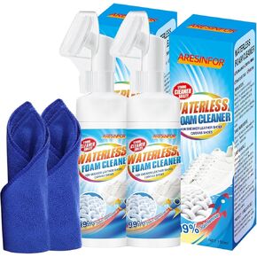 Aresinfor 150ml Shoe Cleaner Kit Water-Free Foam Sneaker Cleaner kit，Work on White Shoe cleaner,Suede,Boot,Canvas,PU,Fabric,etc Eco-Friendly Sneaker Cleaning kit