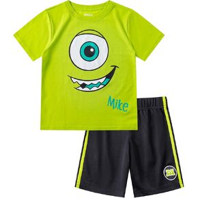 Disney Cars Lightning McQueen Boys’ Short Sleeve T-Shirt and Shorts Set for Toddler, Little and Big Kids – Black/Red