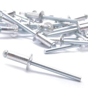 100 pcs Large Flange Aluminum Pop Rivets 3/16" X 3/4" Big Head Steel Mandrel Dome Body Blind Rivets Set for Sheet Steel Duct Work