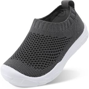 Toddler Boys and Girls Shoes Slip on Kids Knit Sneakers with Non-Slip Sole Grey 7 Toddler. in Saudi Arabia