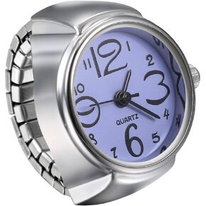 Ibohevo Watch Rings for Women: 8Pcs Vintage Waterproof Men Finger Watch Arabic Numerals Dial Novelty Ring Watches Set with Elastic Band
