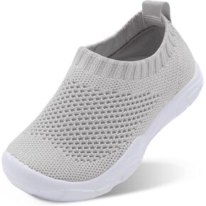 Toddler Boys and Girls Shoes Slip on Kids Knit Sneakers with Non-Slip Sole Grey 7 Toddler.
