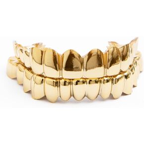sowsmile Silicone Gel Grillz Gold Grills for Your Teeth, Gold Teeth Tooth Grillz for Men and Women, Grillz Hip Hop, Jewelry Grills for Teeth