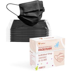 TeNice Masks Disposable 100 Pack, Individually Wrapped Colorful 4 Ply Face Mask for Adults Extra Protection, ASTM Level 3 Medical Grade with 10 Vibrant Colors