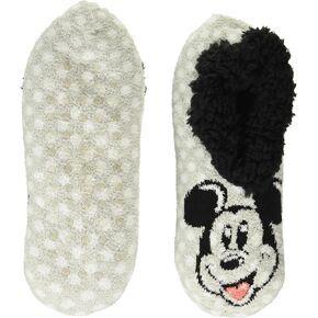 Disney Women's Mickey Mouse Teddy Fur Slipper Socks, Holiday Red, 9-11 in Saudi Arabia