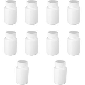 Othmro 20Pcs 4.1oz PE Plastic Bottles Container Lab Chemical Reagent Bottles 120ml Wide Mouth Storage Bottle 28mm ID Round Sample Liquid Storage Container Sealing Bottle with Cap for Food Stores White