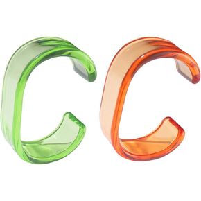 2Pcs Chunky Acrylic Transparent Candy Color Geometric Round Square Cuff Bangle Bracelet Set for Women Girl Teen Resin Acetate Tortoiseshell Wristband Bracelet Statement Jewelry Birthday Gif
