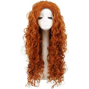 karlery Women's Fluffy Curly Dark Brown wig Halloween Cosplay Wig Anime Costume Party Wig