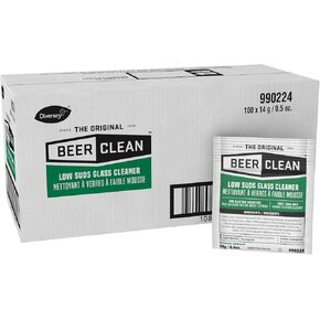 BEER CLEAN Diversey Glass Cleaner, Unscented, Powder, 4 Lb. Container