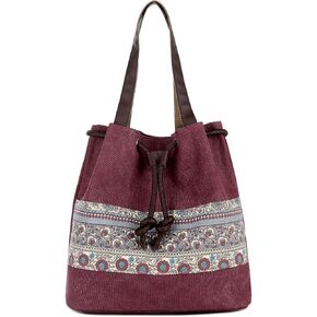ArcEnCiel Canvas Tote Bag for Women Shoulder Purse Beach Handbags Work Travel Shopping Pack