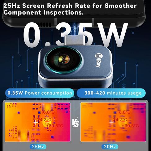 كاميرا حرارية لهاتف iPhone، جهاز تصوير حراري InfiRay P2 Pro بدقة عالية 256 × 192 بالأشعة تحت الحمراء، كاميرا تصوير حراري -4 درجة فهرنهايت ~ 1112 درجة فهرنهايت نطاق درجة حرارة الأشعة تحت الحمراء بالأشعة تحت الحمراء للتصوير الحراري in Kuwait