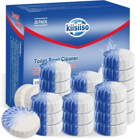 KIISSIISO Toilet Bowl Cleaner Tablets, 12 PACK Commercial Household Bathroom Cleaners, Automatic Toilet Tank Cleaners, Multipurpose Janitorial Deodorizers(Blue and White) in Kuwait