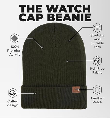 Tough Headwear Cuffed Beanie Hats for Men - Winter Beanies for Women - Toboggan Hat - Mens Winter Knit Hat - Stocking Cap in Kuwait